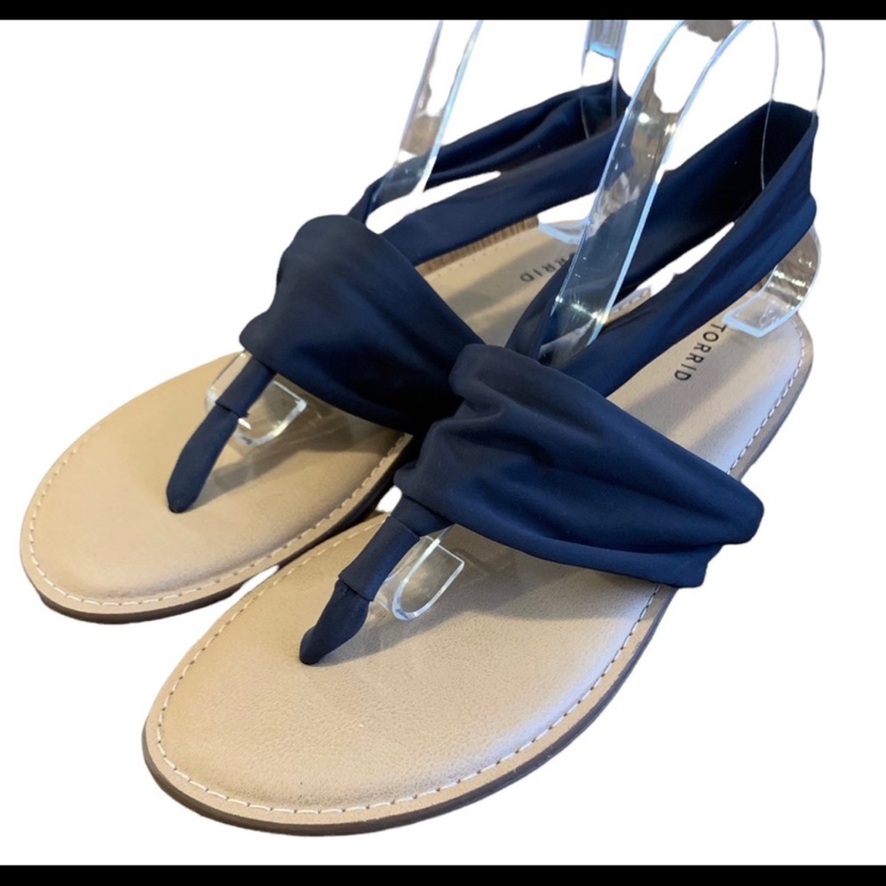 Torrid sandals black fabric 11WW